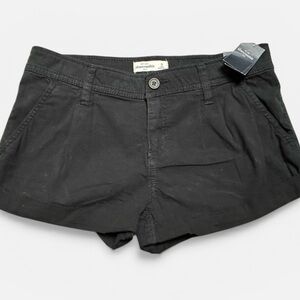 NWT Abercrombie Kids girls black low rise twill shorts size 16